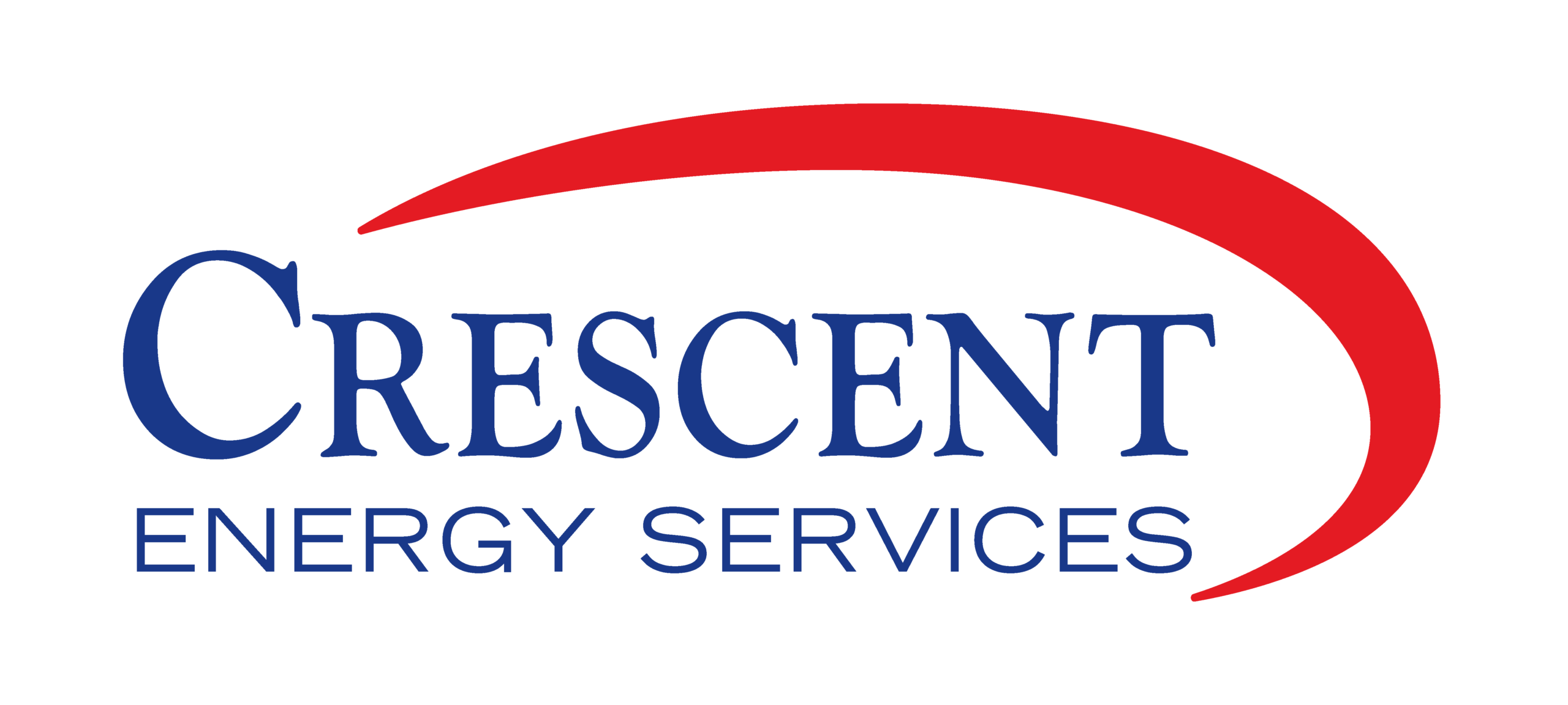 Crescent Energy Services Crescent Energy Services logo: blue serif wordmark with a red curved arc above.