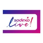 sodex Sodexo Live! logo inside a blue-to-purple gradient frame badge